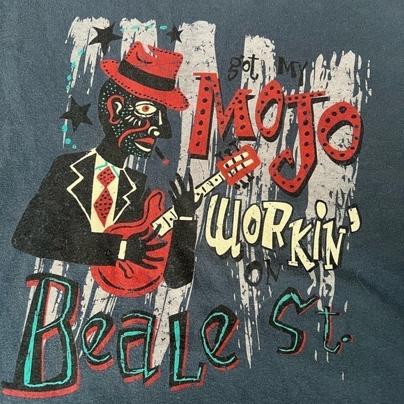 Gildan Vintage Jazz Beale St. Mens T shirt plus size 2XL - Picture 2 of 7